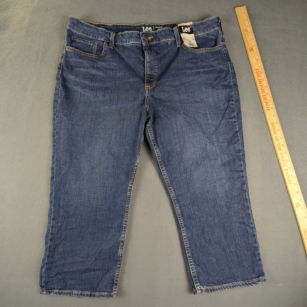 Lee Jeans Women 22 Blue Capri Regular Fit Mid Rise Stretch Denim 112315574